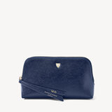 Small Essential Cosmetic Case Navy Saffiano