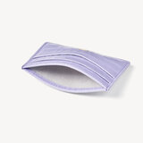 Slim Credit Card Holder Deep Shine English Lavender Small Croc