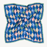 Harlequin Silk Scarf Multi-coloured Pastels Pure Silk