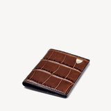 Double Fold Credit Card Holder Deep Shine Brown Soft Croc