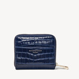 Slim Mini Continental Purse Midnight Blue Patent Croc