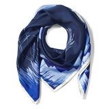 Owl in the City Silk Scarf Navy & Cobalt Blue Pure Silk