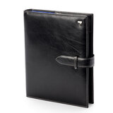 Large Personal Organiser Smooth Black & Cobalt Blue Suede