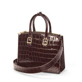 Midi Madison Tote Deep Shine Amazon Brown Croc