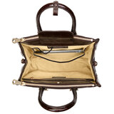 Midi Madison Tote Deep Shine Amazon Brown Croc