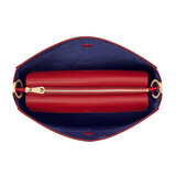 Large Ella Hobo Scarlet Saffiano with Scarlet & Navy Strap