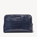 Large Essential Cosmetic Case Midnight Blue Patent Croc
