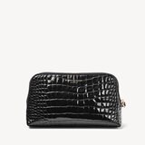 Small Essential Cosmetic Case Black Patent Croc