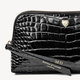 Small Essential Cosmetic Case Black Patent Croc