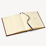 Quarto A4 Week to View Leather Diary Deep Shine Cornflower Small Croc