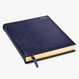 Quarto A4 Day to Page Leather Diary Midnight Blue Lizard