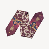 Signature Ombre Silk Neck Bow Burgundy Pure Silk