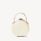 Micro Hat Box Ivory Patent Croc