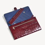 Travel Wallet with Removable Inserts Deep Shine Bordeaux Croc