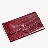 Travel Wallet with Removable Inserts Deep Shine Bordeaux Croc