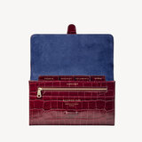 Travel Wallet with Removable Inserts Deep Shine Bordeaux Croc