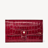 Travel Wallet with Removable Inserts Deep Shine Bordeaux Croc