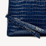 Large Essential Cosmetic Case Deep Shine Midnight Blue Small Croc