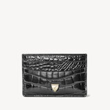 Slim Credit Card Holder Black Patent Croc