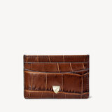 Slim Credit Card Holder Deep Shine Brown Soft Croc