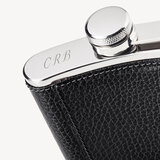 Classic 5oz Leather Hip Flask Black Pebble