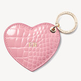 Heart Key Ring Cherry Blossom Patent Croc