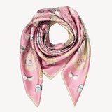 Botanical 'A' Silk Scarf Cherry Blossom Pure Silk