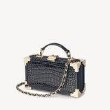 Trinket Box Black Patent Croc