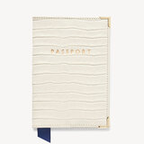 Passport Cover Deep Shine Ivory Small Croc