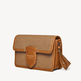 The Resort Bag Brown Chevron Raffia & Smooth Tan