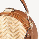 Hat Box Smooth Tan & Chevron Raffia