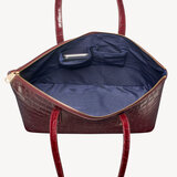 Zipped Regent Tote Deep Shine Bordeaux Croc