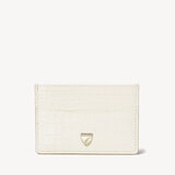Slim Credit Card Holder Deep Shine Ivory Small Croc