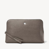 Large Essential Cosmetic Case Charcoal Saffiano