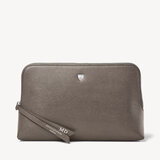 Large Essential Cosmetic Case Charcoal Saffiano
