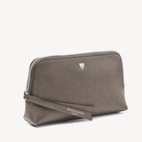 Small Essential Cosmetic Case Charcoal Saffiano