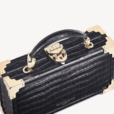 Trinket Box Deep Shine Black Small Croc