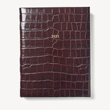 2023 A4 Day to Page Leather Diary Deep Shine Amazon Brown Croc