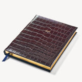2023 A4 Day to Page Leather Diary Deep Shine Amazon Brown Croc
