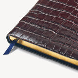 2023 A4 Day to Page Leather Diary Deep Shine Amazon Brown Croc