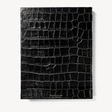 2023 A4 Day to Page Leather Diary Deep Shine Black Croc