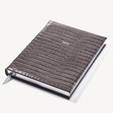 2023 A4 Day to Page Leather Diary Deep Shine Grey Small Croc