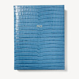 2023 A4 Day to Page Leather Diary Cornflower Small Croc