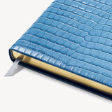 2023 A4 Day to Page Leather Diary Cornflower Small Croc
