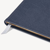 2023 A4 Week to View Leather Diary Navy Pebble