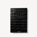 2023 A5 Day to Page Leather Diary Deep Shine Black Croc