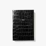 2023 A5 Day to Page Leather Diary Deep Shine Black Croc