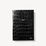 2023 A5 Day to Page Leather Diary Deep Shine Black Croc