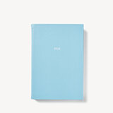 2023 A5 Day to Page Leather Diary Azure Blue Pebble