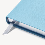 2023 A5 Day to Page Leather Diary Azure Blue Pebble